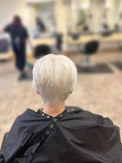 Women's cut with layered finish.