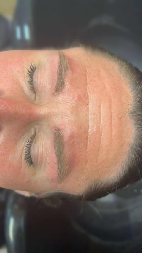 Eyebrow wax result.